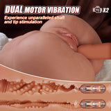 【15% OFF CODE: BV50】Vibrating 11.5lbs  Dual channels Big Ass Realistic Butt Masturbator Brown