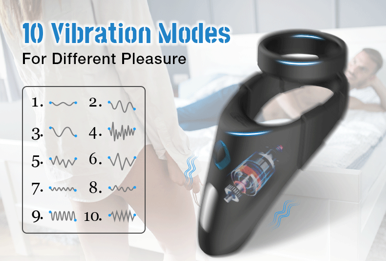 10 Vibrations Double Cock Rings