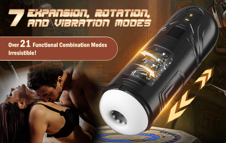 7 Thrusting Rotating 7 Vibrating Masturbator with Suction Cup