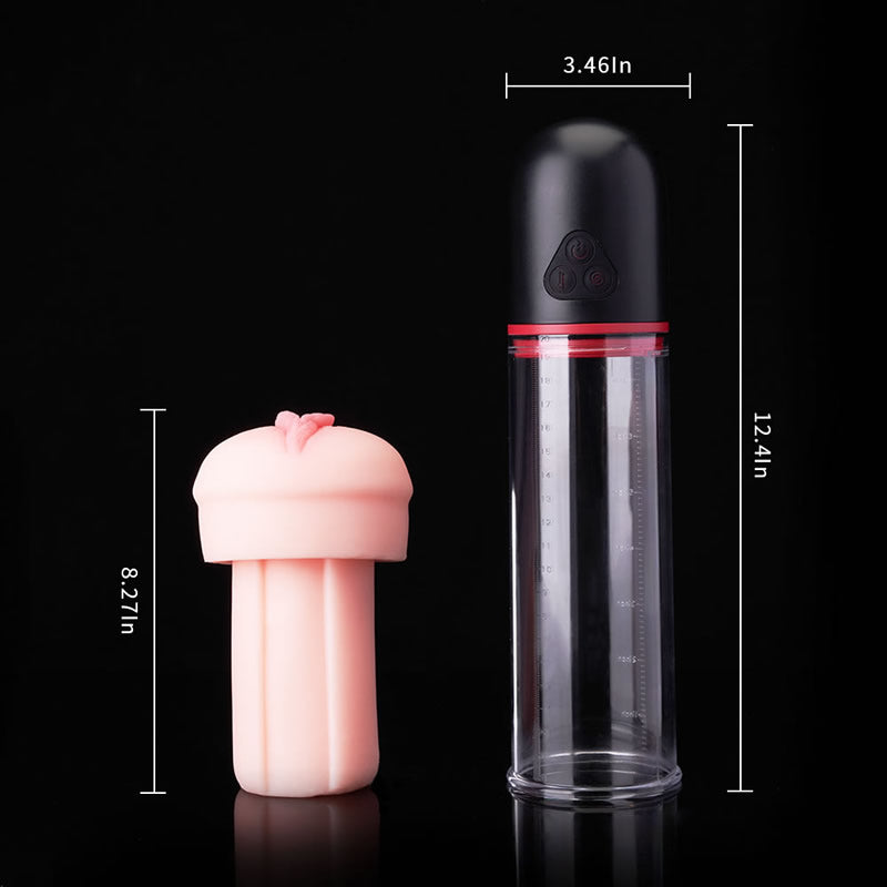 S-HANDE 9 Vibrating 9 Sucking Pussy-Shaped Sleeve Male Enlargement Pump