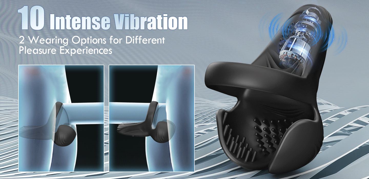 10-Pattern Vibrations Balls Dense Tickler Penis Ring