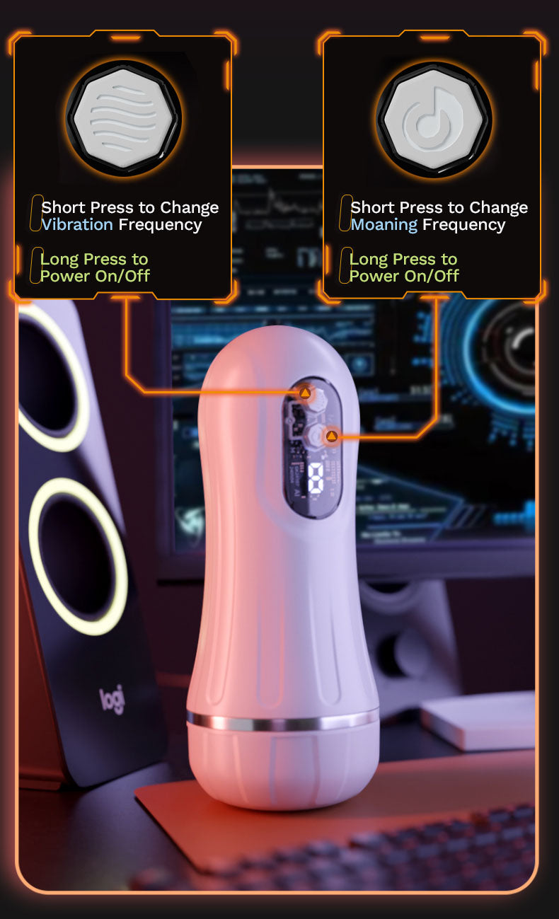 【Partner Play】Cyberpunk 9 Vibration  App Control Masturbator Cup