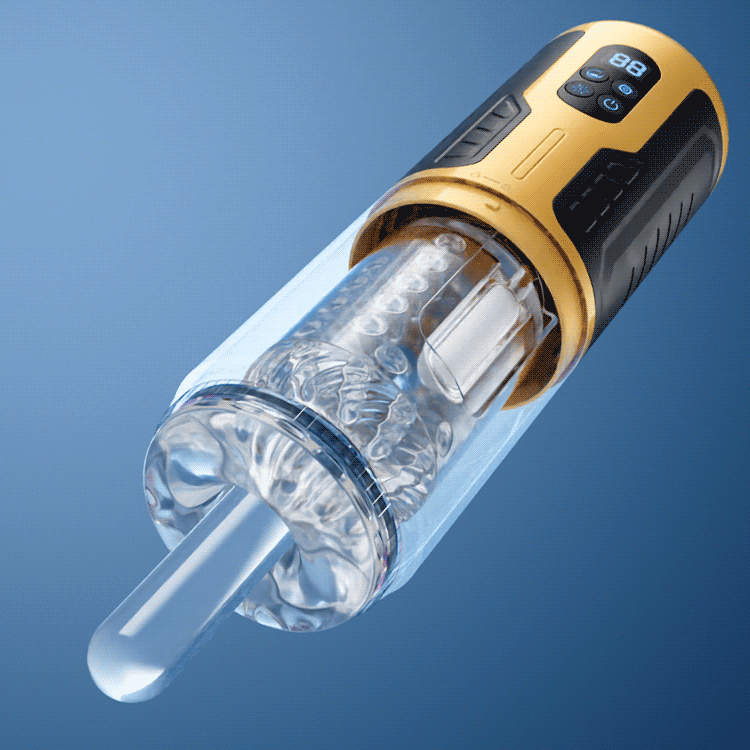 Spark - Amber Flash 3 Thrusting & Rotation 7 Vibration Masturbator Adult Sex Toys For Men