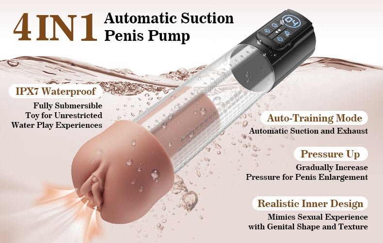 3-in-1 Design 3 Vacuum Suction Automatic Suction Penis Pump