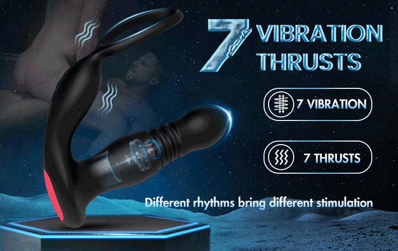 FEALY 7 Vibrations & 7 Thrusts Cock Ring Prostate Massager