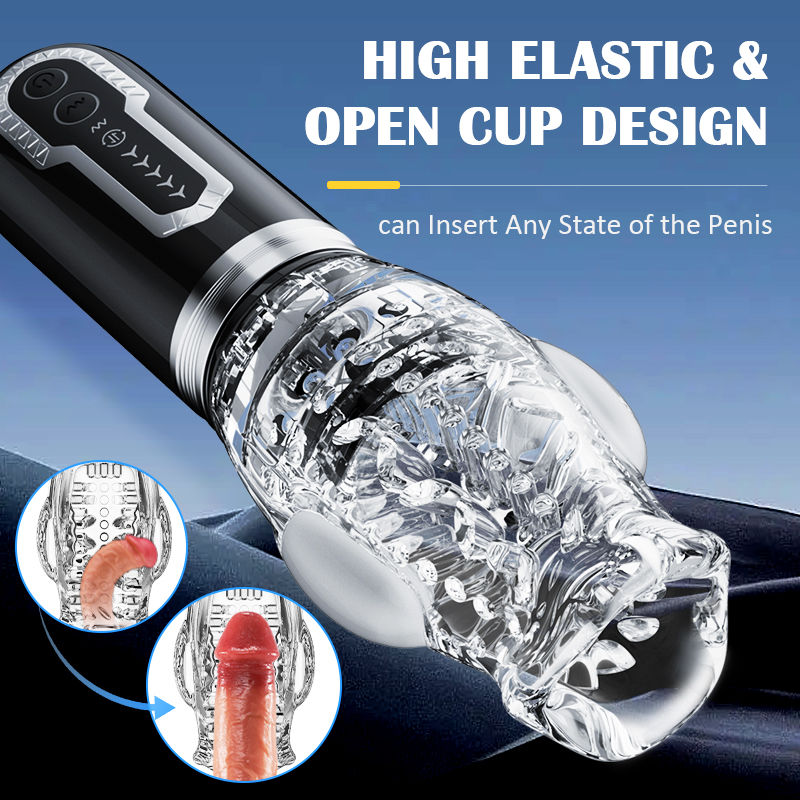 【Beginner’s Choice】Amber- 5 Telescopic Rotation Masturbation Cup 7 Vibrating Oral Sex Handheld Masturbator