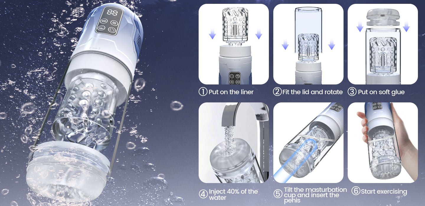 Iron Man 7 Thrusting And Rotating Suction Masturbator Pocket Pussy Male Masturbators