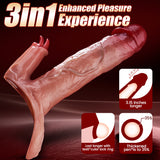 Lola - 8 Tongue & Glans Vibratios penis Extender Thickened & Extended, Longer-Lasting Penis Sleeve