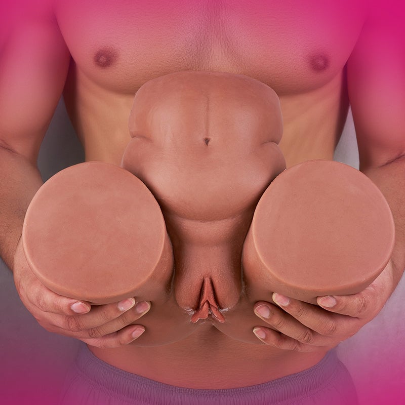 Carmela- Brown Big Ass Dual Tunne TPE Masturbator 10.5 LBS
