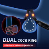 2 In 1 8 Thrusting 8 Vibration Cock Ring Anal Vibrator
