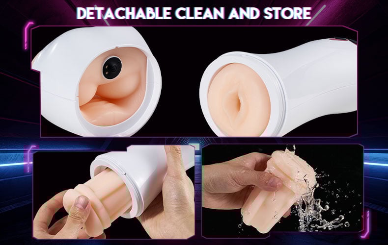 Allure 3 IN 1 Split Design 5 Sucking 7 Vibrating Vocable Automatic Masturbator Pocket Pussy