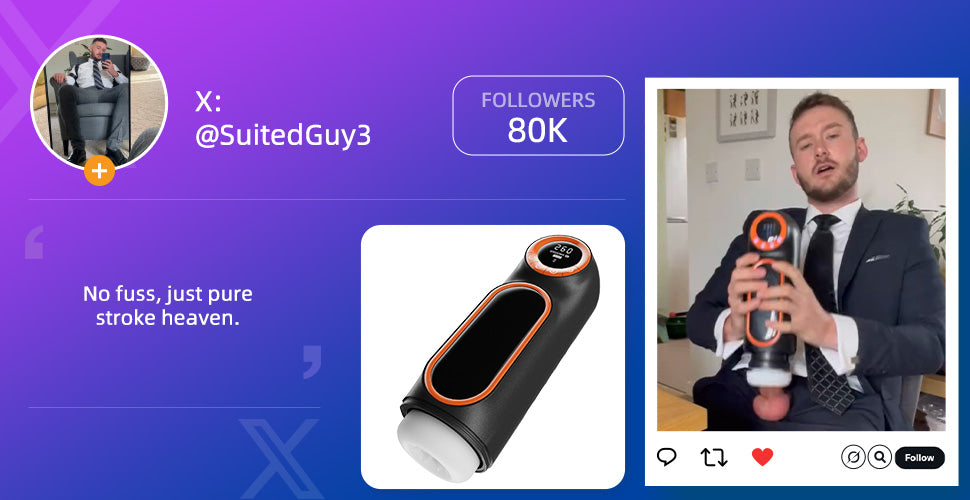 [Free Lube] LCD Sucking Thrusting Vibrating Male Masturbator male sex toys