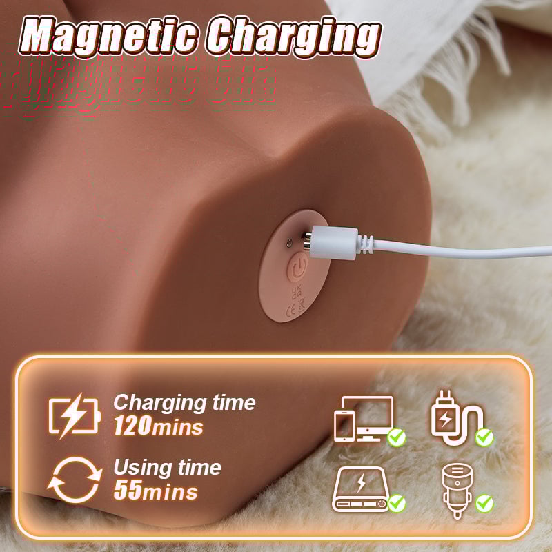 【15% OFF CODE: BV50】Vibrating 11.5lbs  Dual channels Big Ass Realistic Butt Masturbator Brown