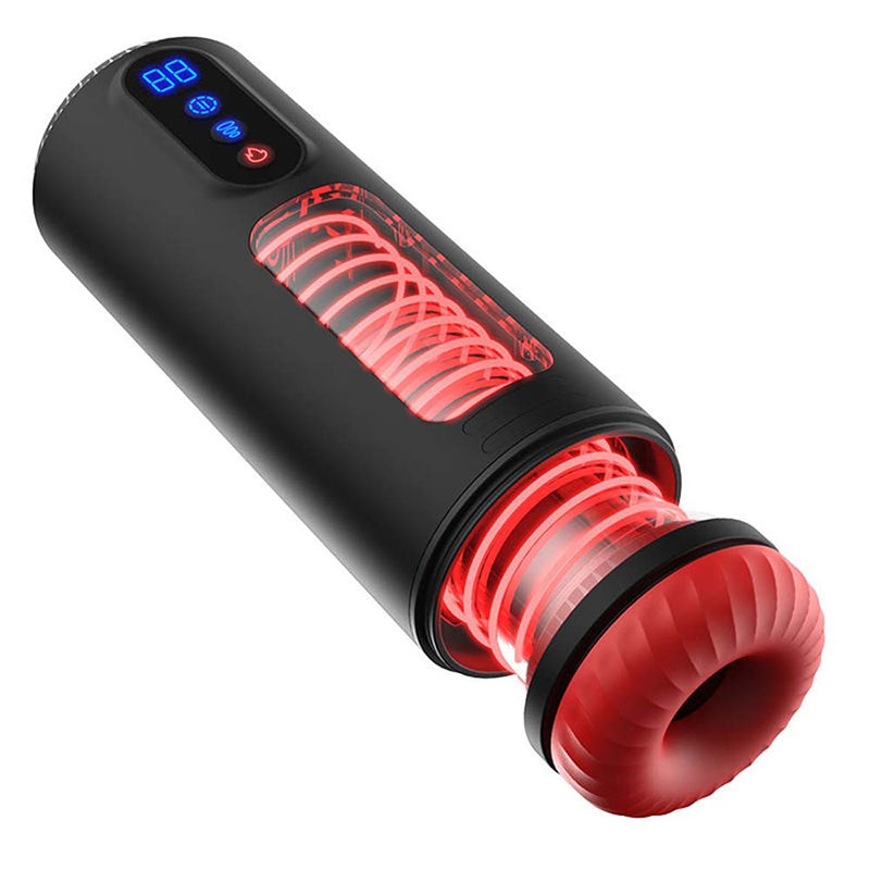 9-Frequency Telescopic Vibration Sucking Heated Aircraft Male Stroker