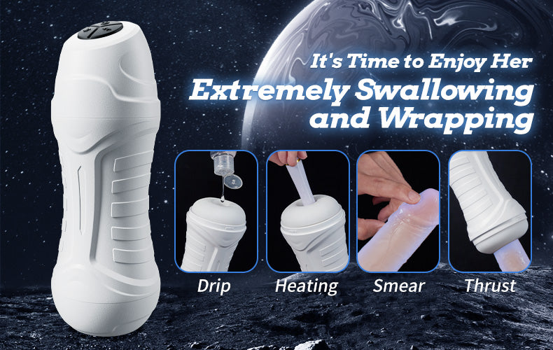 3 Sucking and Vibrating Masturbator Electric Pocket Pussy Male Stroker Toy