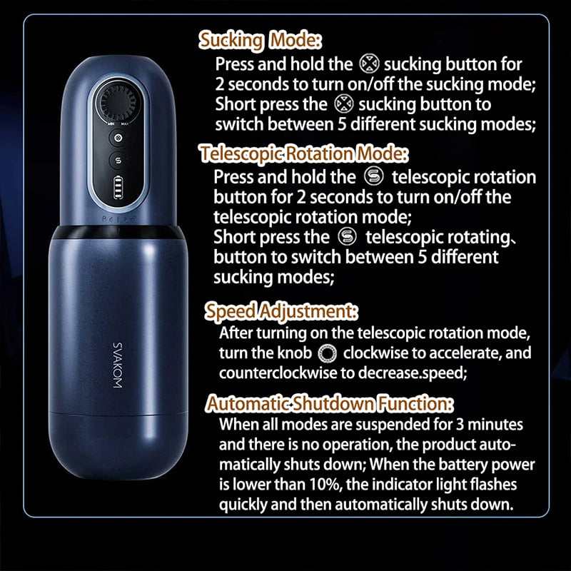 SVAKOM Godwin Stepless Variable Speed Masturbator Handsfree Sex Toys For Men