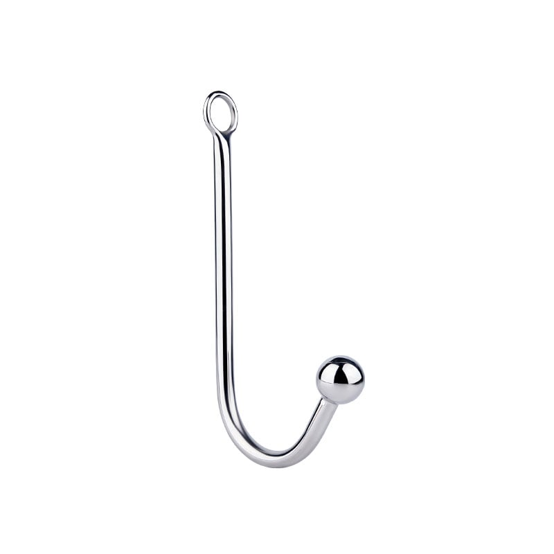 Stainless Steel Anal Hook, Polished Metal Anal Ball Plug BDSM for Couples