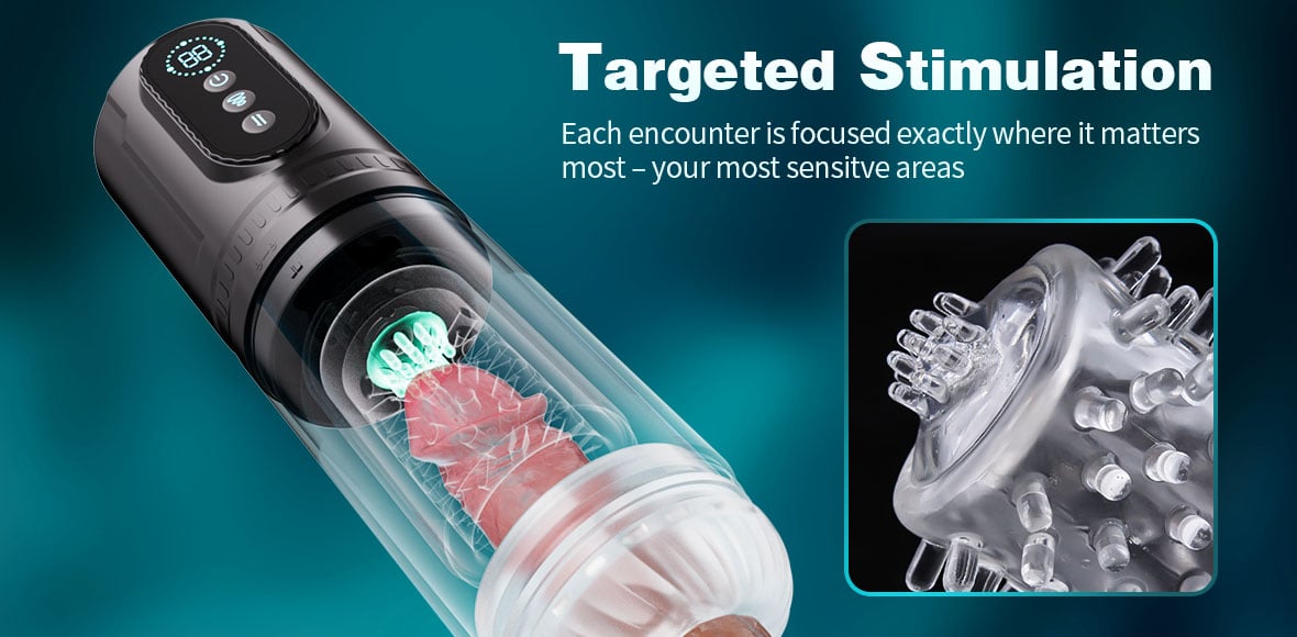 Hunter - Perfect For Larger Sizes 9 Thrusting & Rotating 9 Suction Male Masturbator