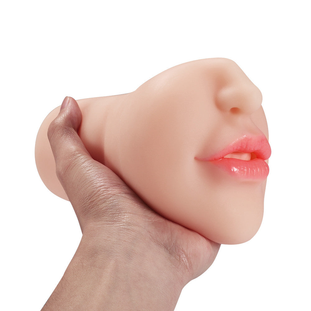 White Skin Red Lip Deep Throat Stroker