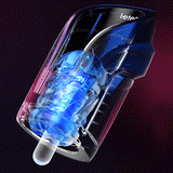 Leten Cannon King Mini 3D Fleshy Telescopic Vibrating Automatic Male Masturbator Blowjob Stroker