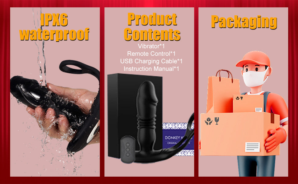 【BioShield Easy Clean Motorized Explorer】SAUL Glans Thrusting Vibrating Prostate Massager with Free Cleaner