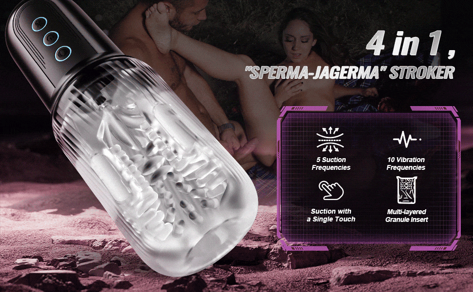 [FREE SHIPPING] Dual Vibrating Eggs 5 Sucking 10 Vibrating Deep Throat Masturbator