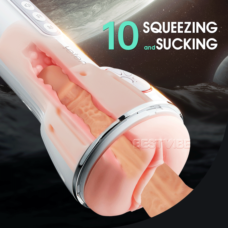 【30% Off】Leten Squeezing Sucking Sex Toy Vegina Pocket Pussy Vibrating Penis Massager Male Masturbator Free Lube Male