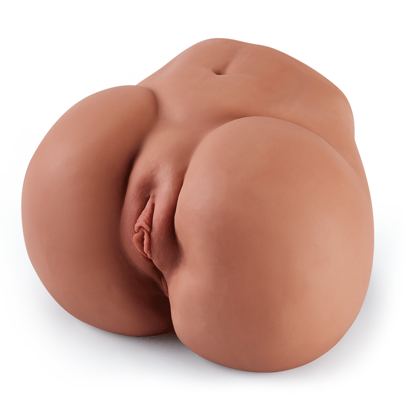 【15% OFF CODE: BV50】Vibrating 11.5lbs  Dual channels Big Ass Realistic Butt Masturbator Brown