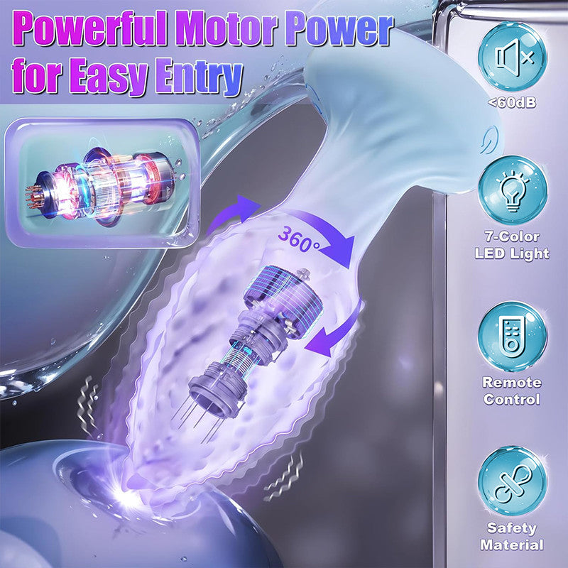 Little Monster 360° Rotating Anal Vibrator  10 Vibration Frequencies  7-Color LED Light