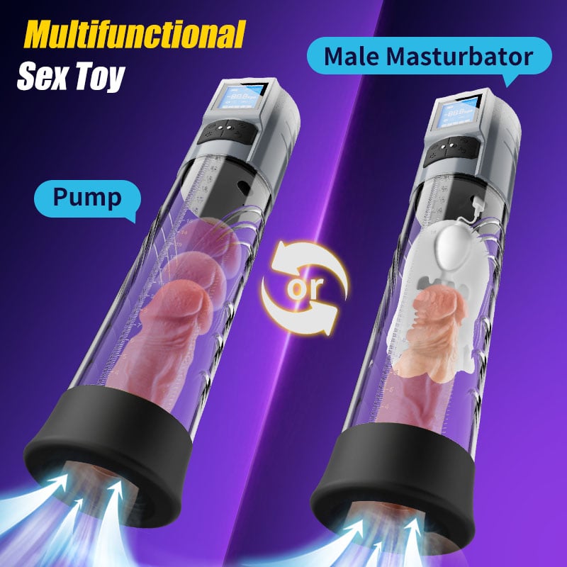 10 Vibrating & 6 Sucking Vacuum Penis Pump Male Penis Extender