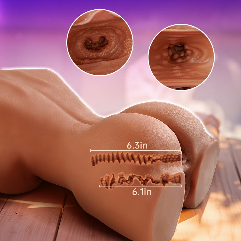 【Free Lube！！】10.7 lbs Brown Teardrop Boobs Realistic Masturbator