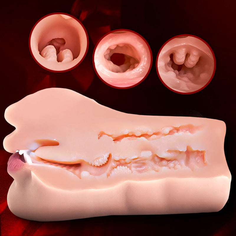 2 in 1  3D Textured Clitoris Oral Pocket Pussy 1.76 lbs