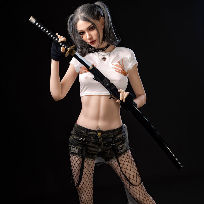 Bridget 173cm Big Tits Cool Girl Sex Doll Harley Quinn Movable Jaw【Silicone Head + Tpe Body】
