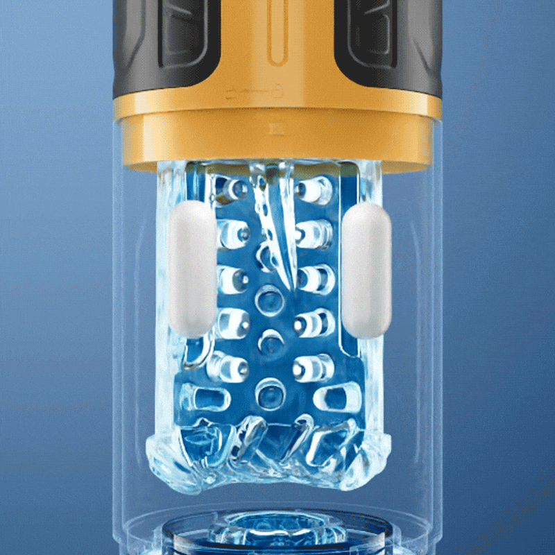 Spark - Amber Flash 3 Thrusting & Rotation 7 Vibration Masturbator Adult Sex Toys For Men