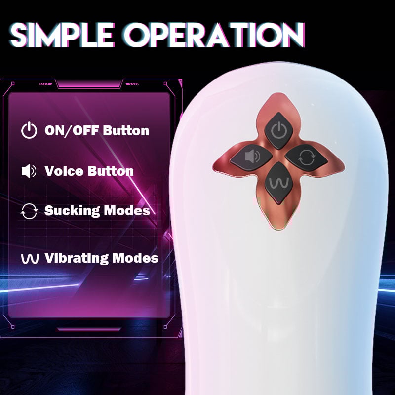 Allure 3 IN 1 Split Design 5 Sucking 7 Vibrating Vocable Automatic Masturbator Pocket Pussy