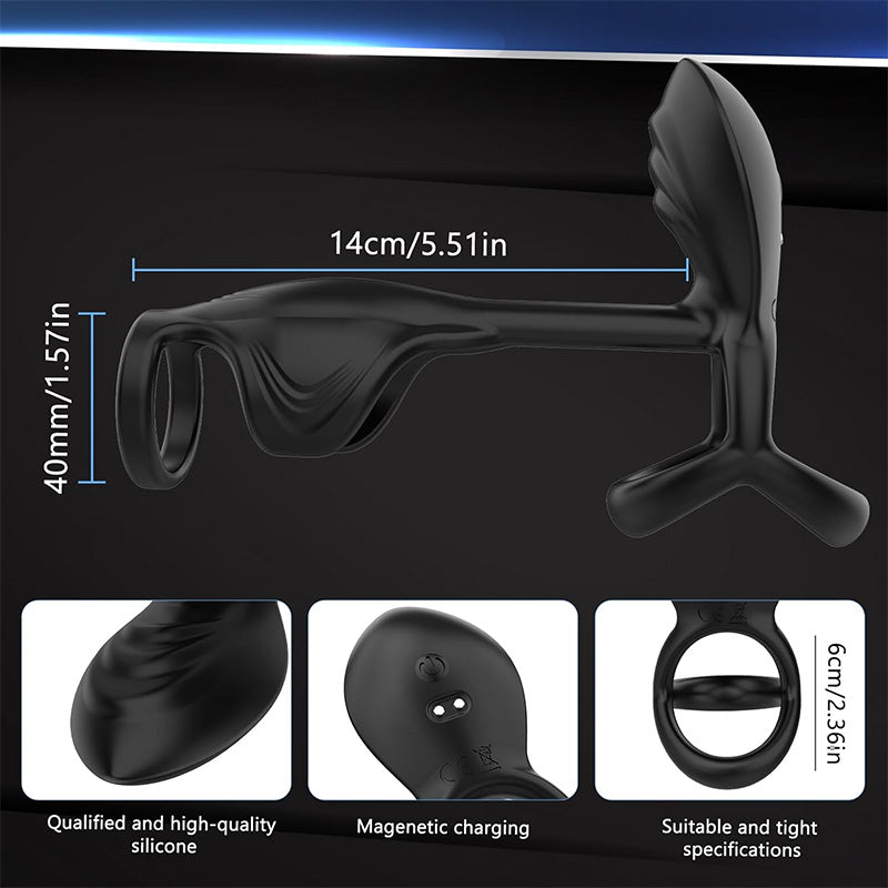 Couple Use APP Control 10 Vibrating Male Silicone Penis Ring