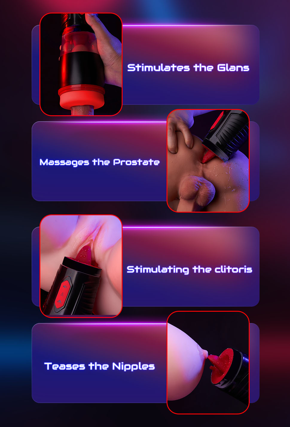 [Partner Play] LickMe Phone Holder 4 Suction 7 Tongue-Licking Voice Function Masturbator