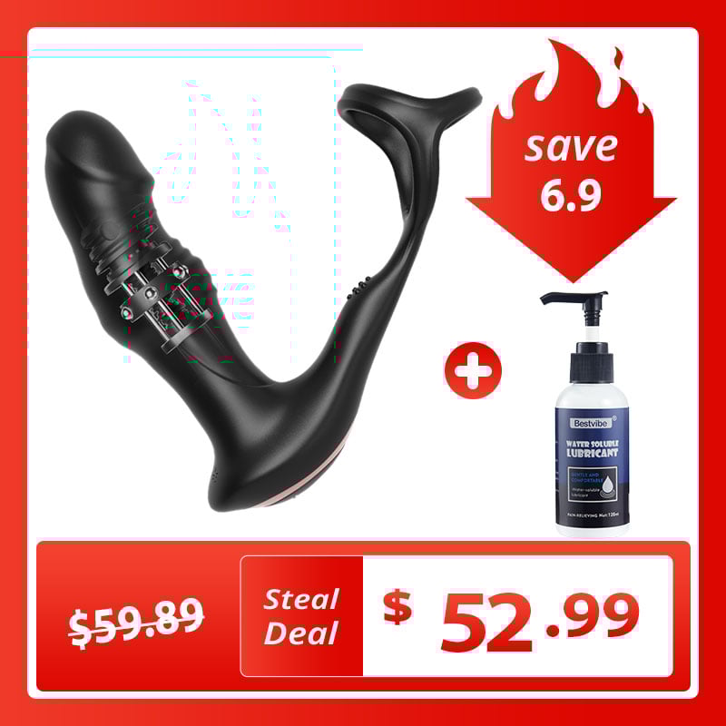 Blossom - 9 Wriggling Swaying Male Prostate Toy with Big Glans