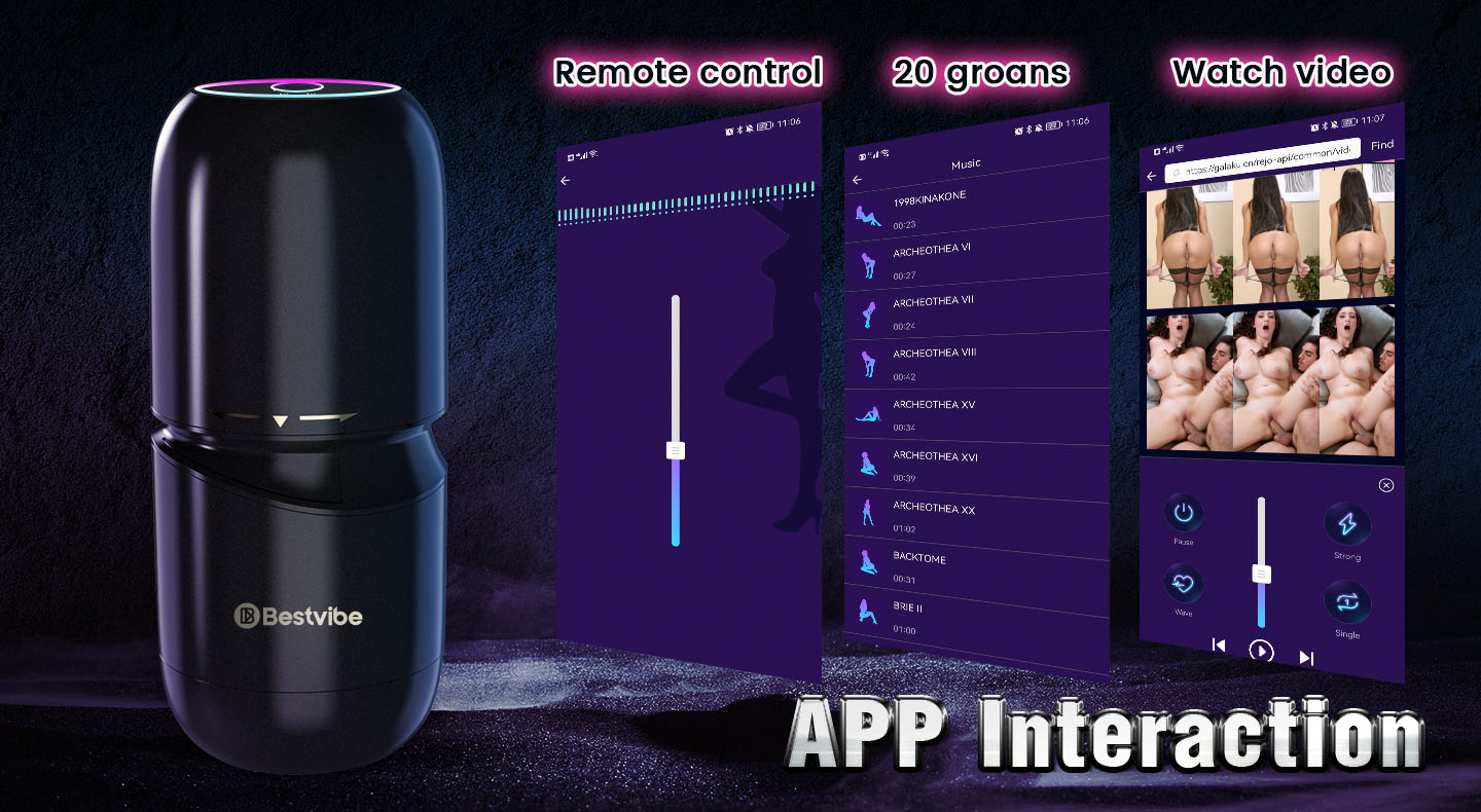 Vacuum Suction Vibration App-Controlled Male Masturbator