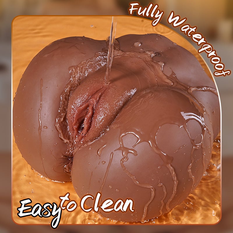 【15% OFF CODE: BV50】 Mariane 6.23LBS Browned Caramel Sexpot Dual-Tunnel Realistic Anal Clitoris Male Masturbator