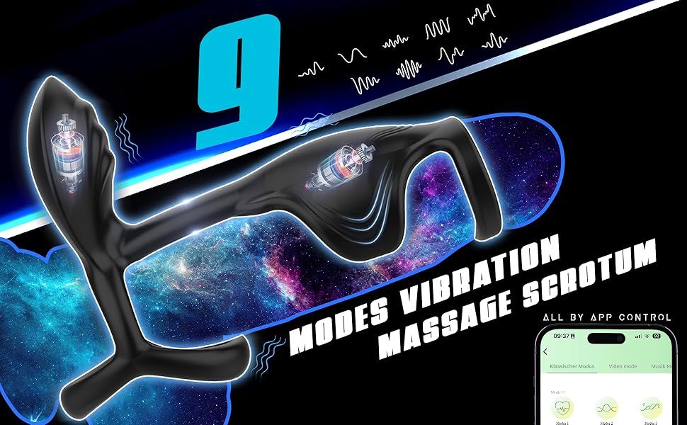 Couple Use APP Control 10 Vibrating Male Silicone Penis Ring