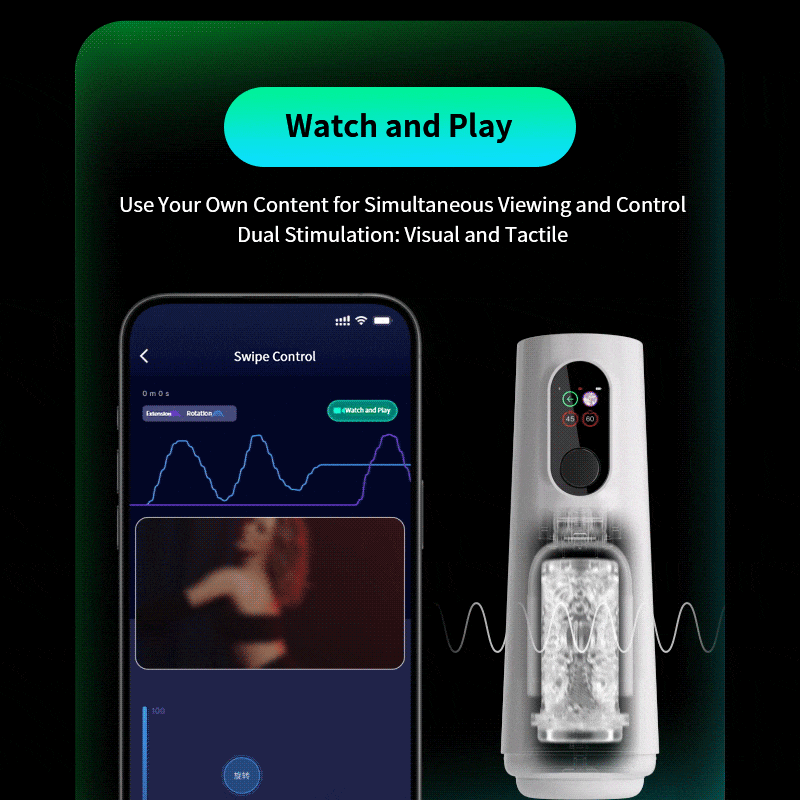 TRYFUN App-Controlled Automatic Thrusting Rotating Heating Smart Masturbator Cup