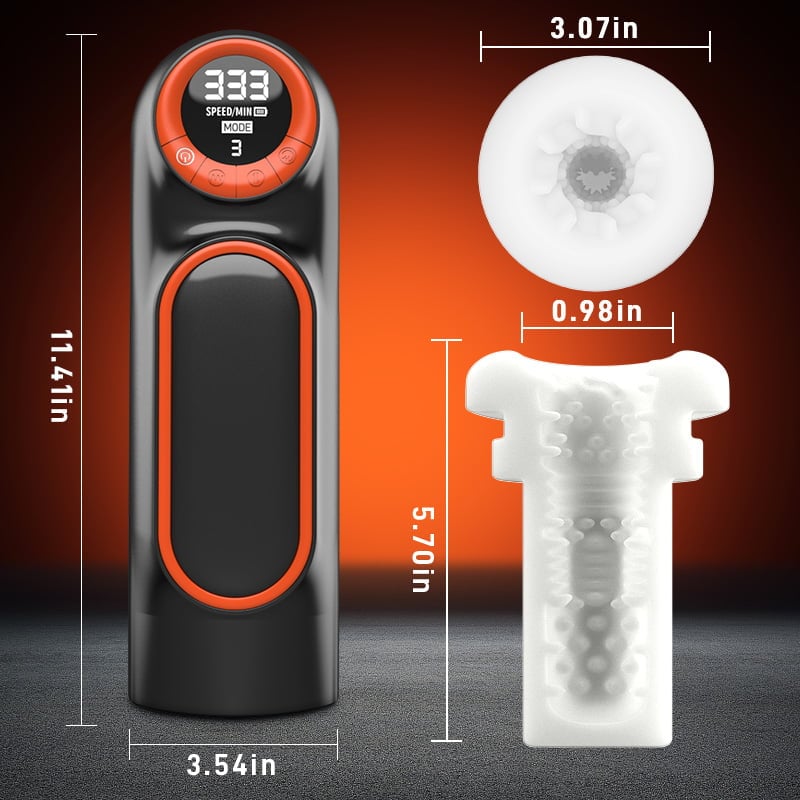 [Free Lube] LCD Sucking Thrusting Vibrating Male Masturbator male sex toys