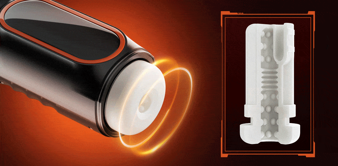 [Free Lube] LCD Sucking Thrusting Vibrating Male Masturbator male sex toys