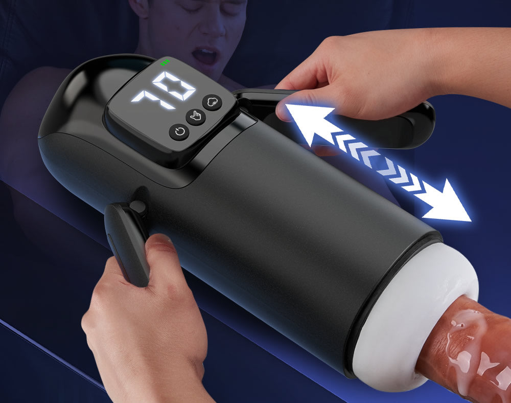 Phantom - 7 Suctions 7 Vibrations  Dual Handles  Large Granule Channel Texture  Male Masturbator