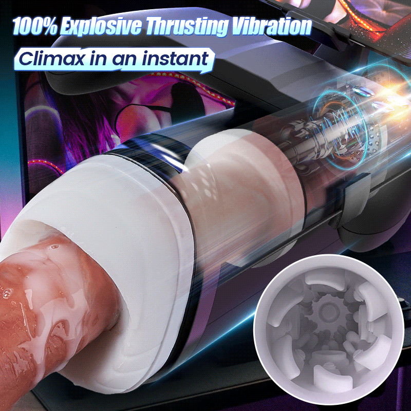 [7-Day Free Shipping] Turbo 10-Mode Explosive Thrusting Stroker - Immersive Gamepad Design with Phone Holder
