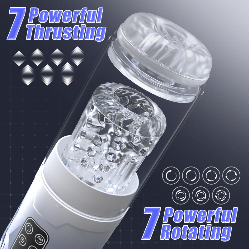 Iron Man 7 Thrusting And Rotating Suction Masturbator Pocket Pussy Male Masturbators