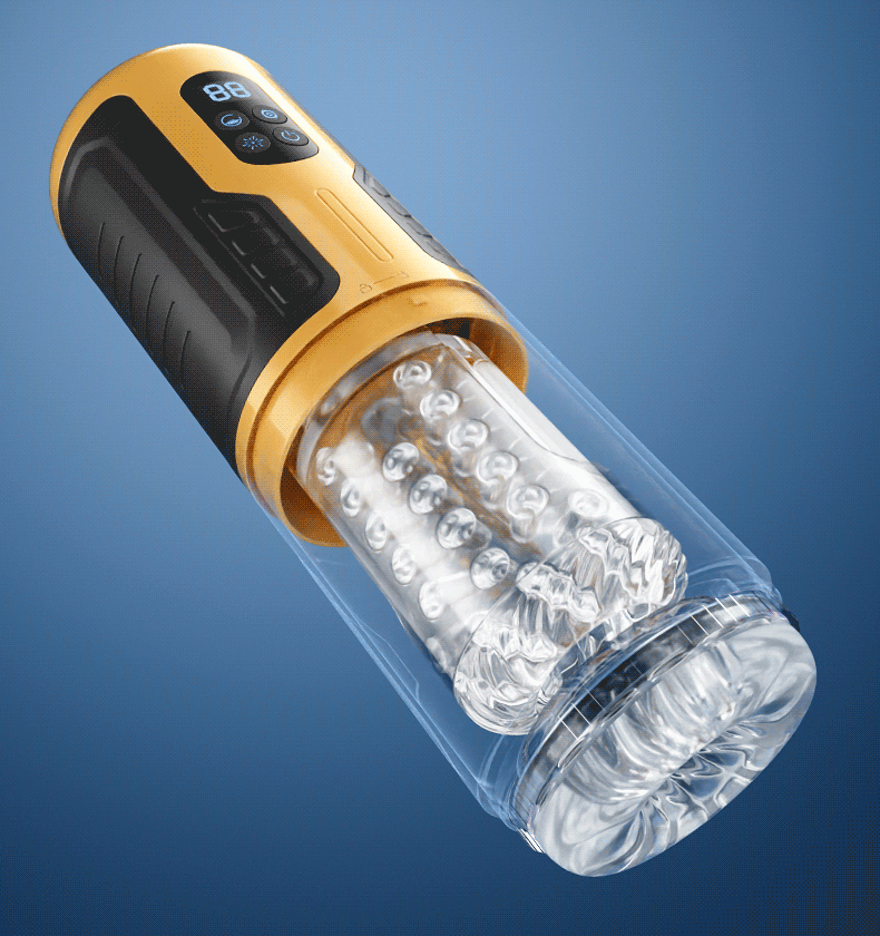 Spark - Amber Flash 3 Thrusting & Rotation 7 Vibration Masturbator Adult Sex Toys For Men