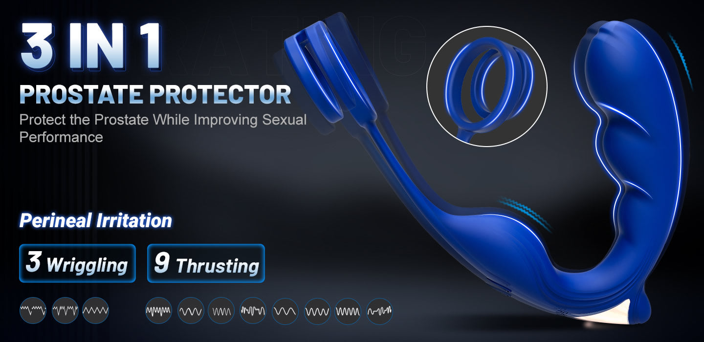 Blue Wing Head Spinning Bead Vibrating Prostate Massager