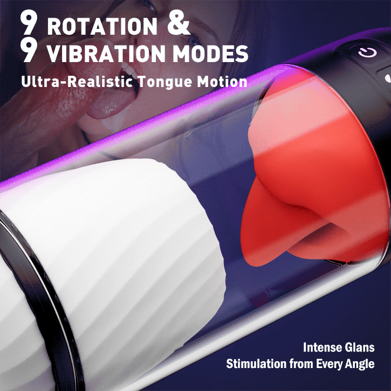 【Beginner’s Choice】App Controlled Male Masturbator with 9 Tongue Licking & Vibration Modes